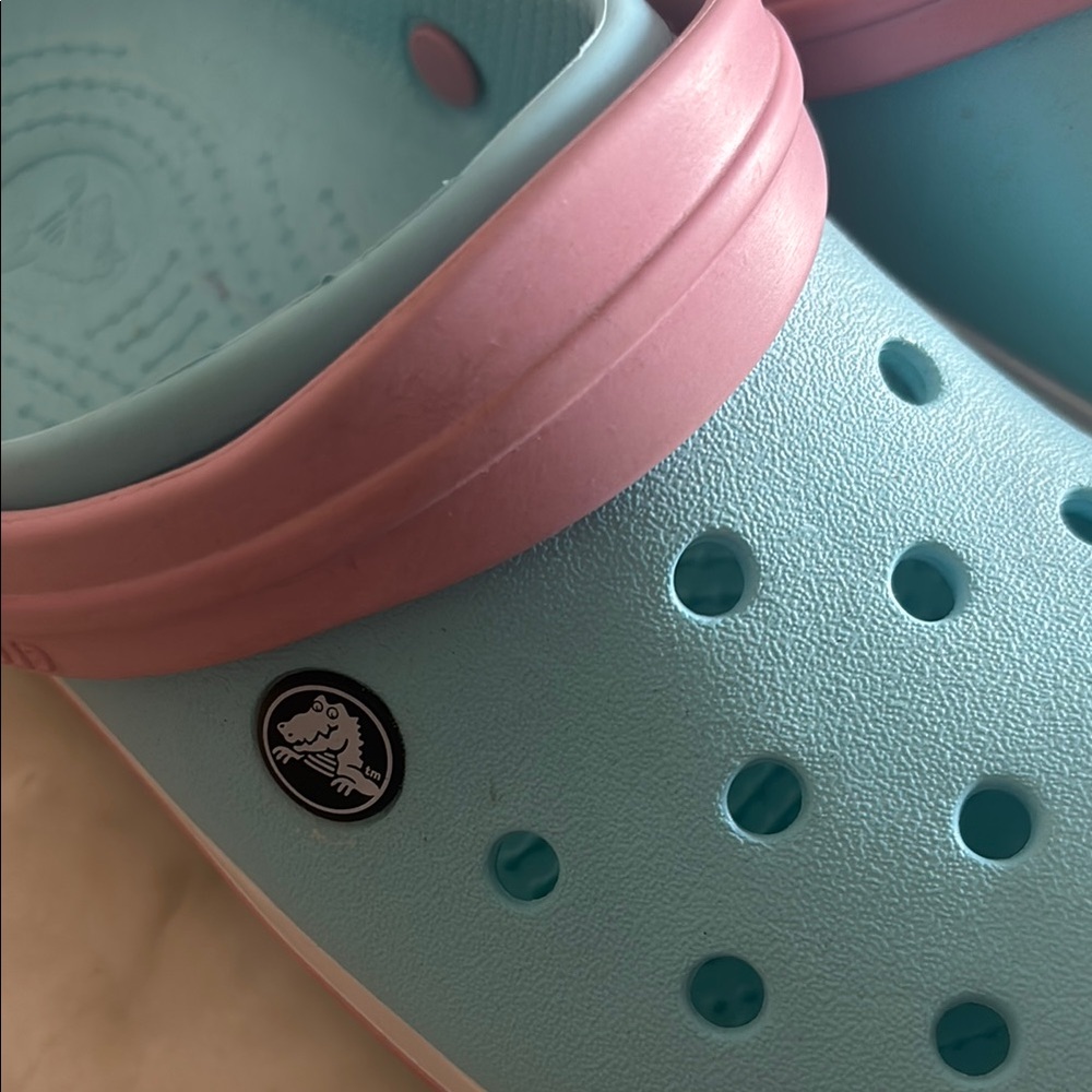 CROCS Pink and Blue Sandals with Ventilation Holes